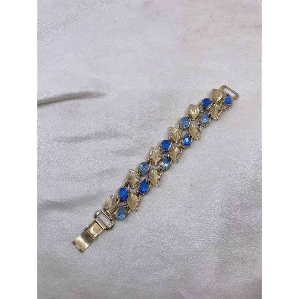 Vintage Coro Bracelet Blue Rhinestone